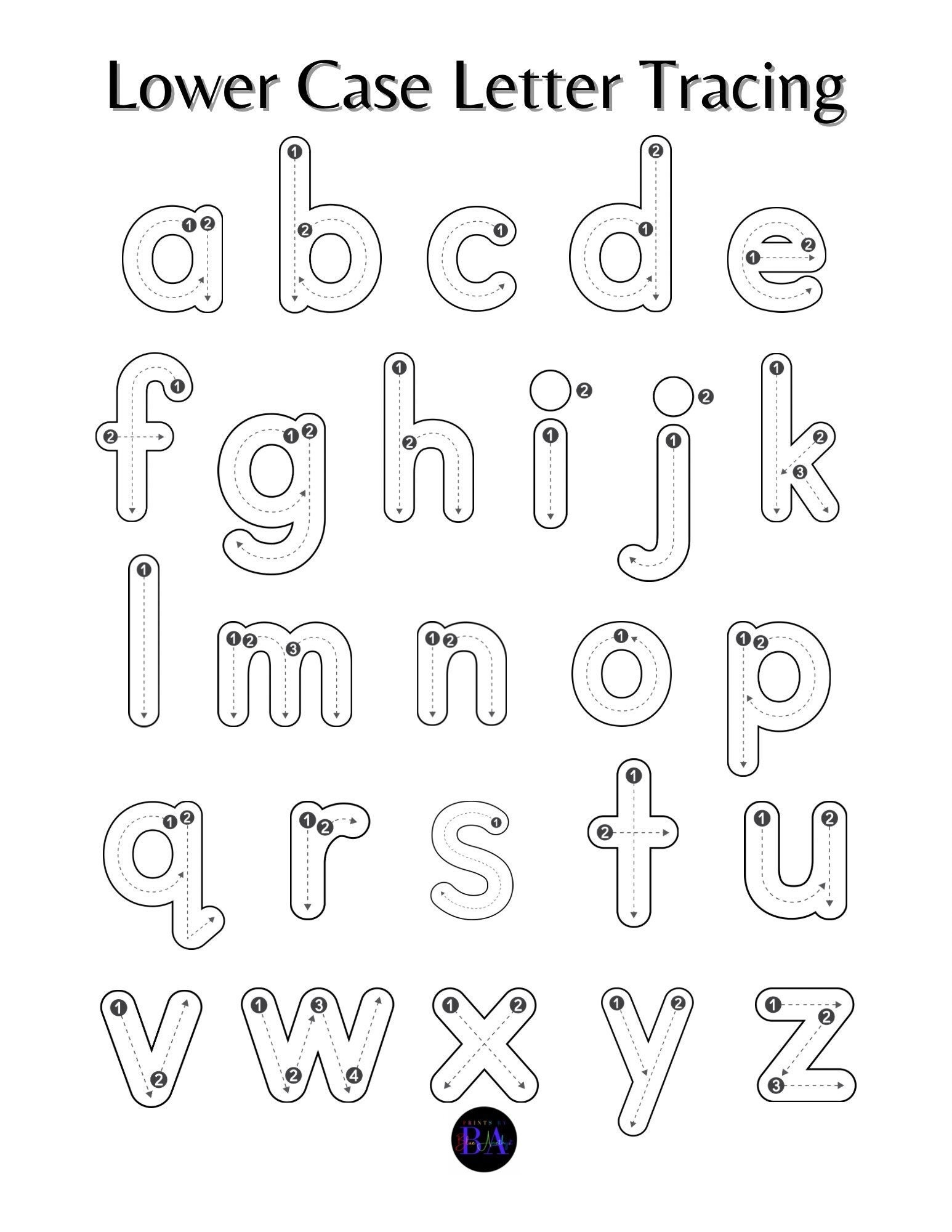 Lower Case Tracing Etsy