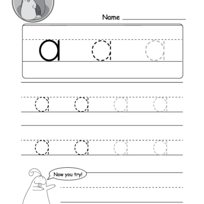 Lowercase Letter a Tracing Worksheet Doozy Moo