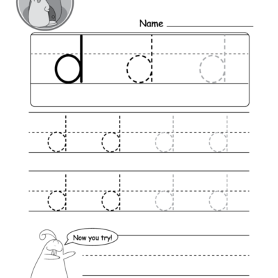 Lowercase Letter d Tracing Worksheet Doozy Moo