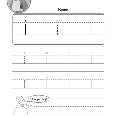 Lowercase Letter i Tracing Worksheet Doozy Moo