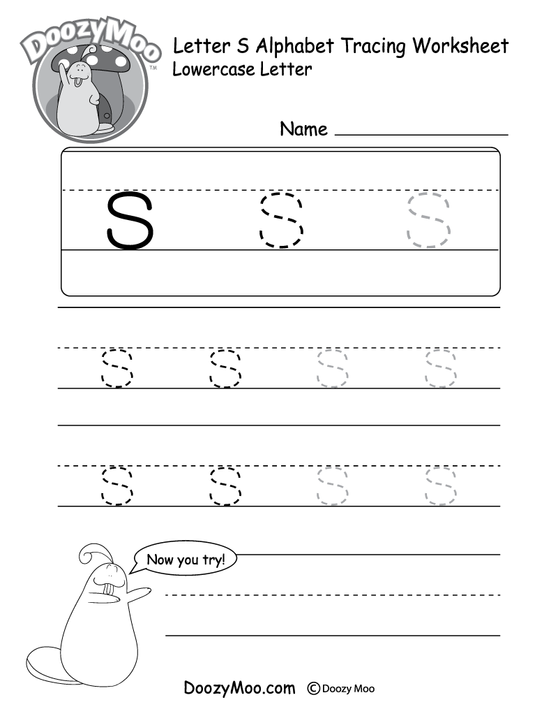 Lowercase Letter s Tracing Worksheet Doozy Moo Lowercase Letter s Tracing Worksheet Doozy Moo