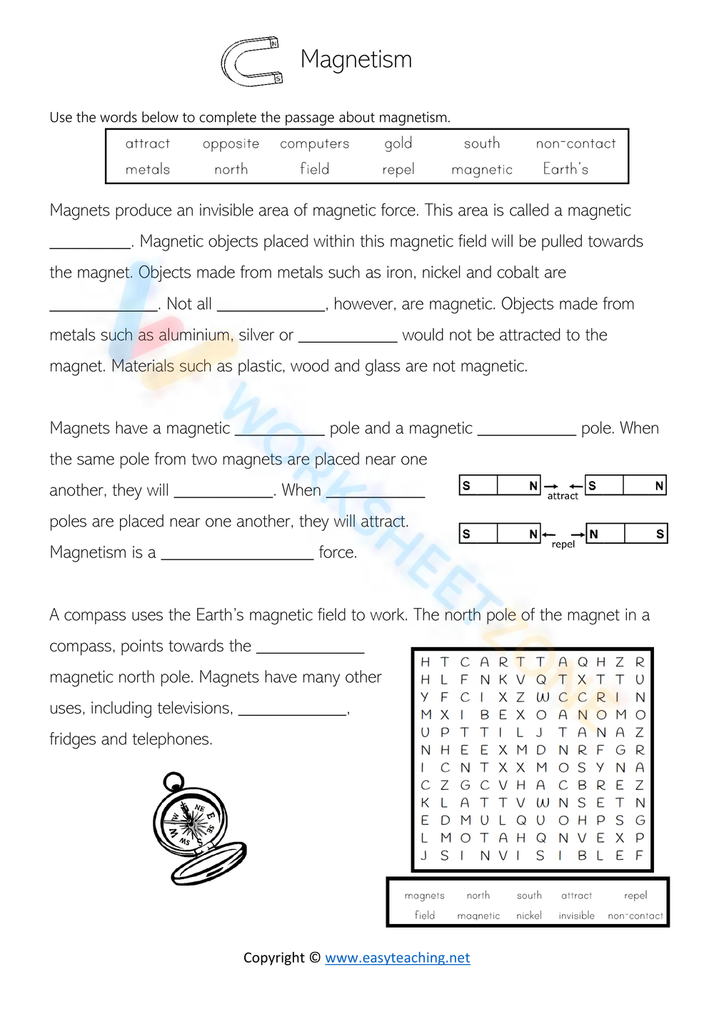 Magnetism Worksheets Printable Magnetism Worksheets Printable