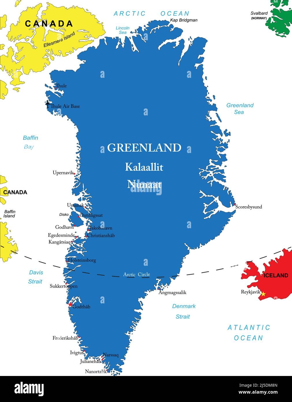 Map Of Iceland And Greenland Stock Vector Images Alamy