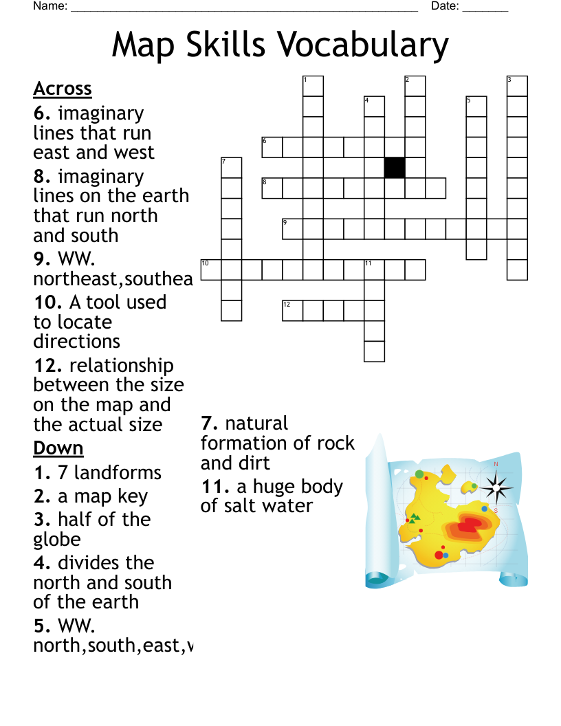 Map Skills Vocabulary Crossword WordMint Map Skills Vocabulary Crossword WordMint