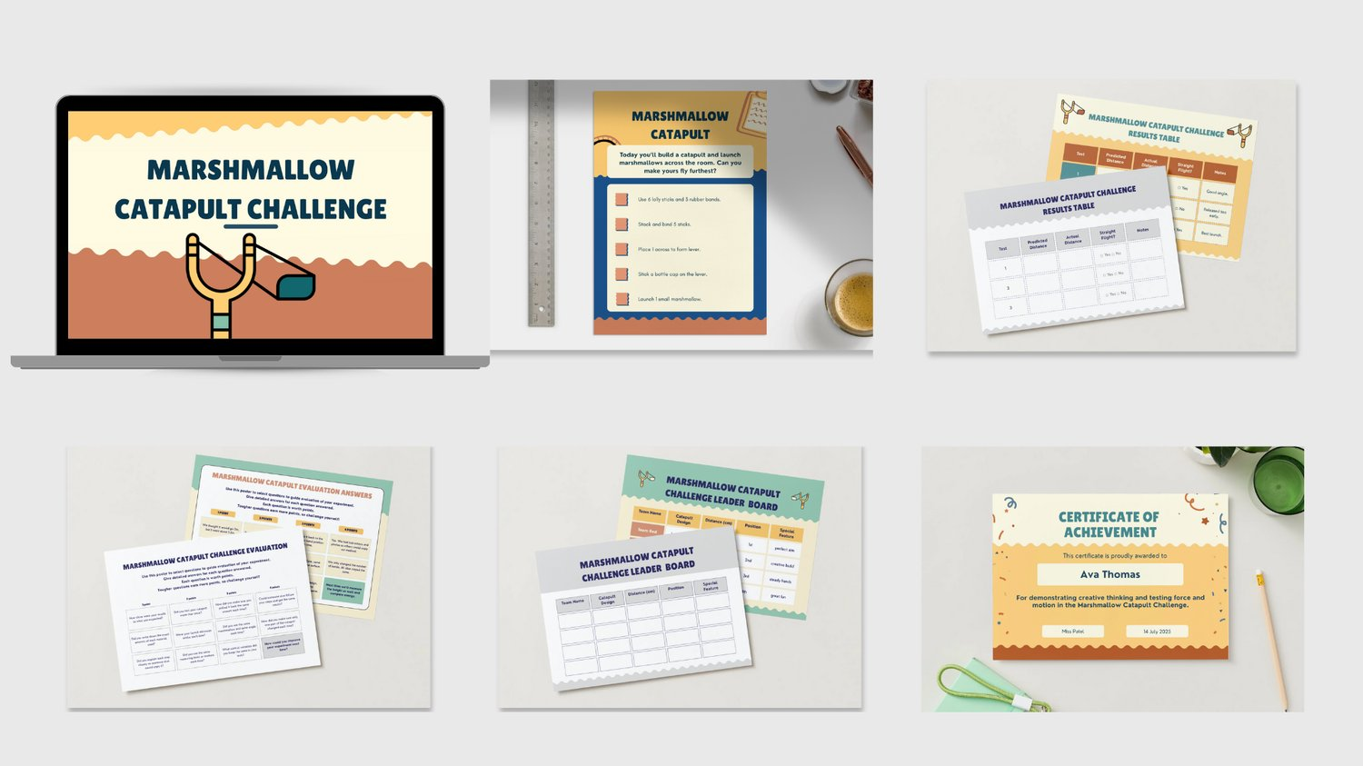 Marshmallow Catapult Science STEM Challenge Activities