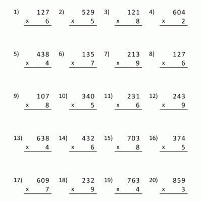 Math Multiplication Worksheets 4th Grade