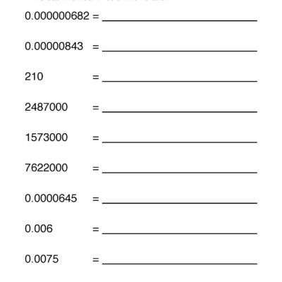 Math Worksheet Collection Scientific Notation Media4Math