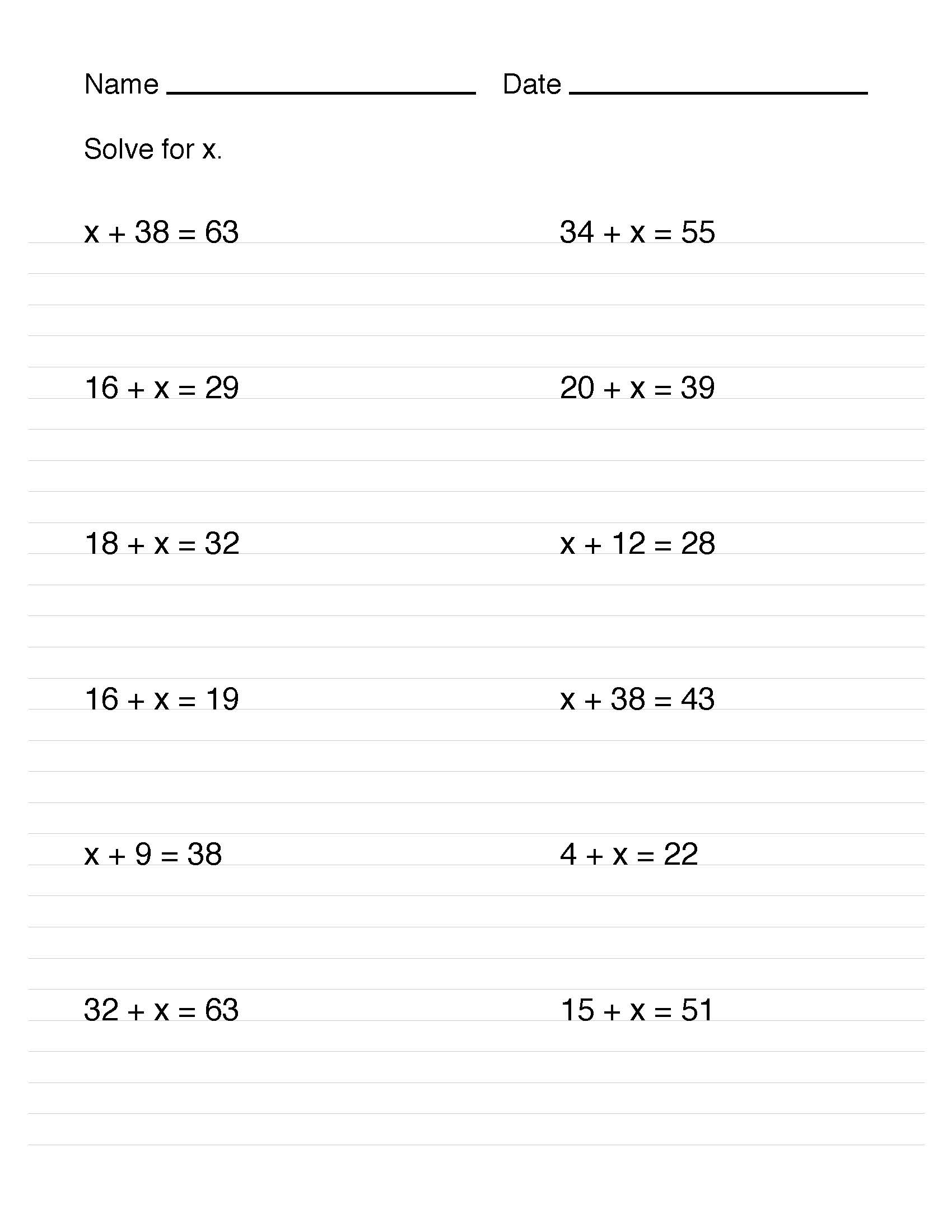 Math Worksheet Collection Solving One Step Equations Media4Math Math Worksheet Collection Solving One Step Equations Media4Math
