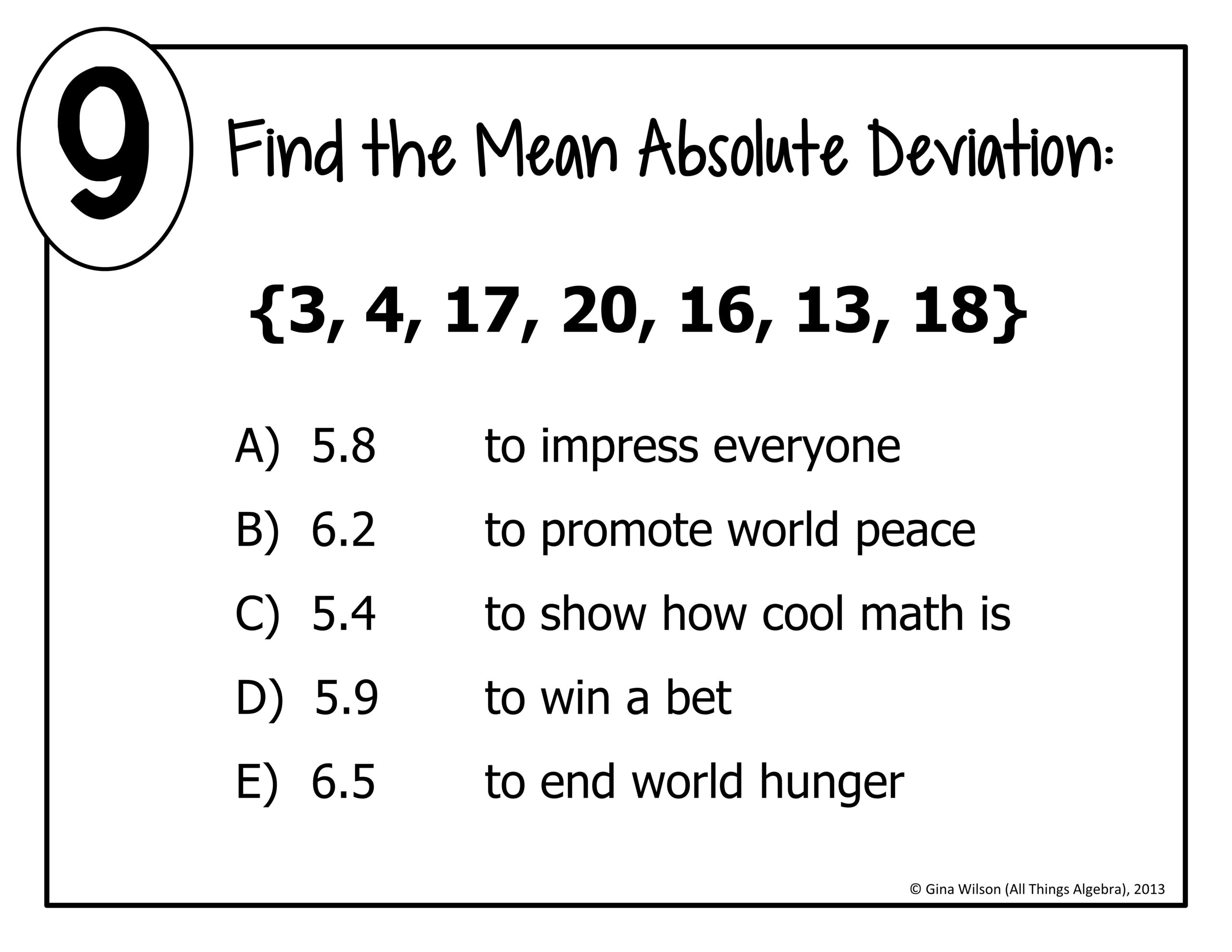 mean absolute deviation worksheet pdf