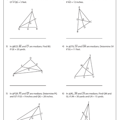 Medians And Centroids Worksheet