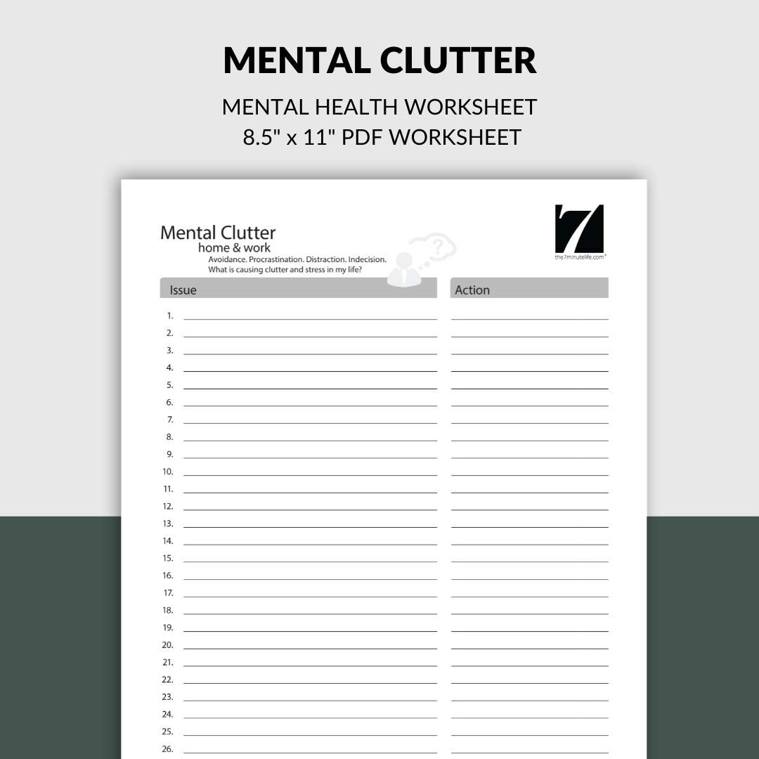 Mental Health Worksheet The 7 Minute Life Mental Health Worksheet The 7 Minute Life