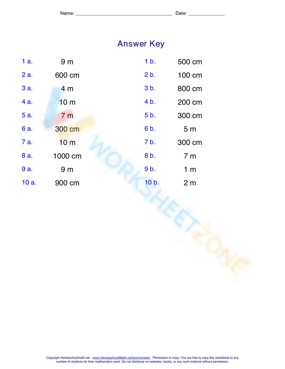 measuring units worksheet answers
