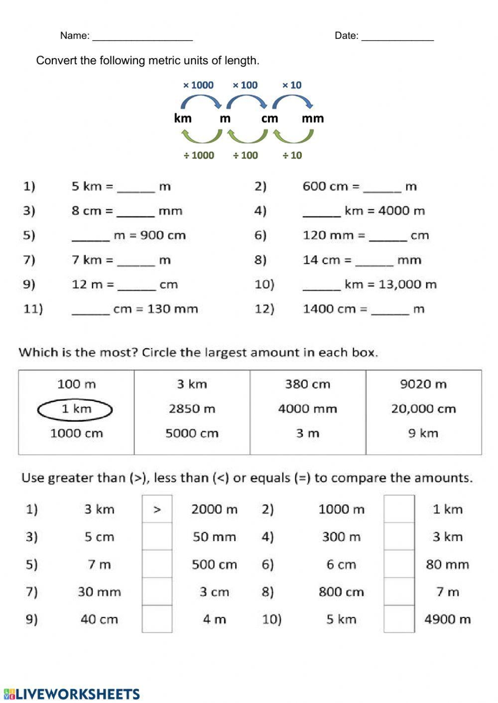 Metric Conversions Worksheet Worksheets Library