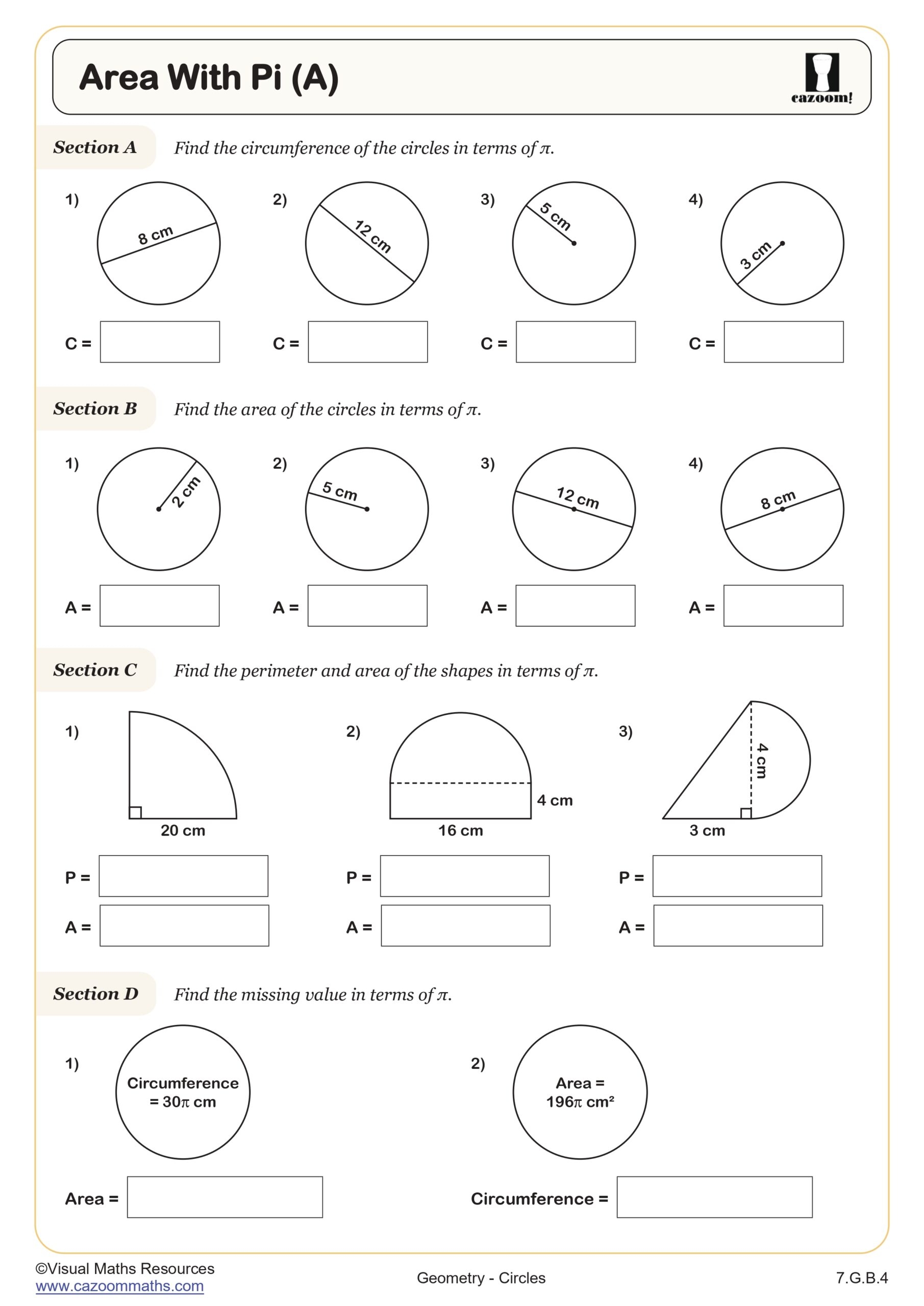 Middle School Circles Worksheets PDF Printable Worksheets Cazoom Math Middle School Circles Worksheets PDF Printable Worksheets Cazoom Math