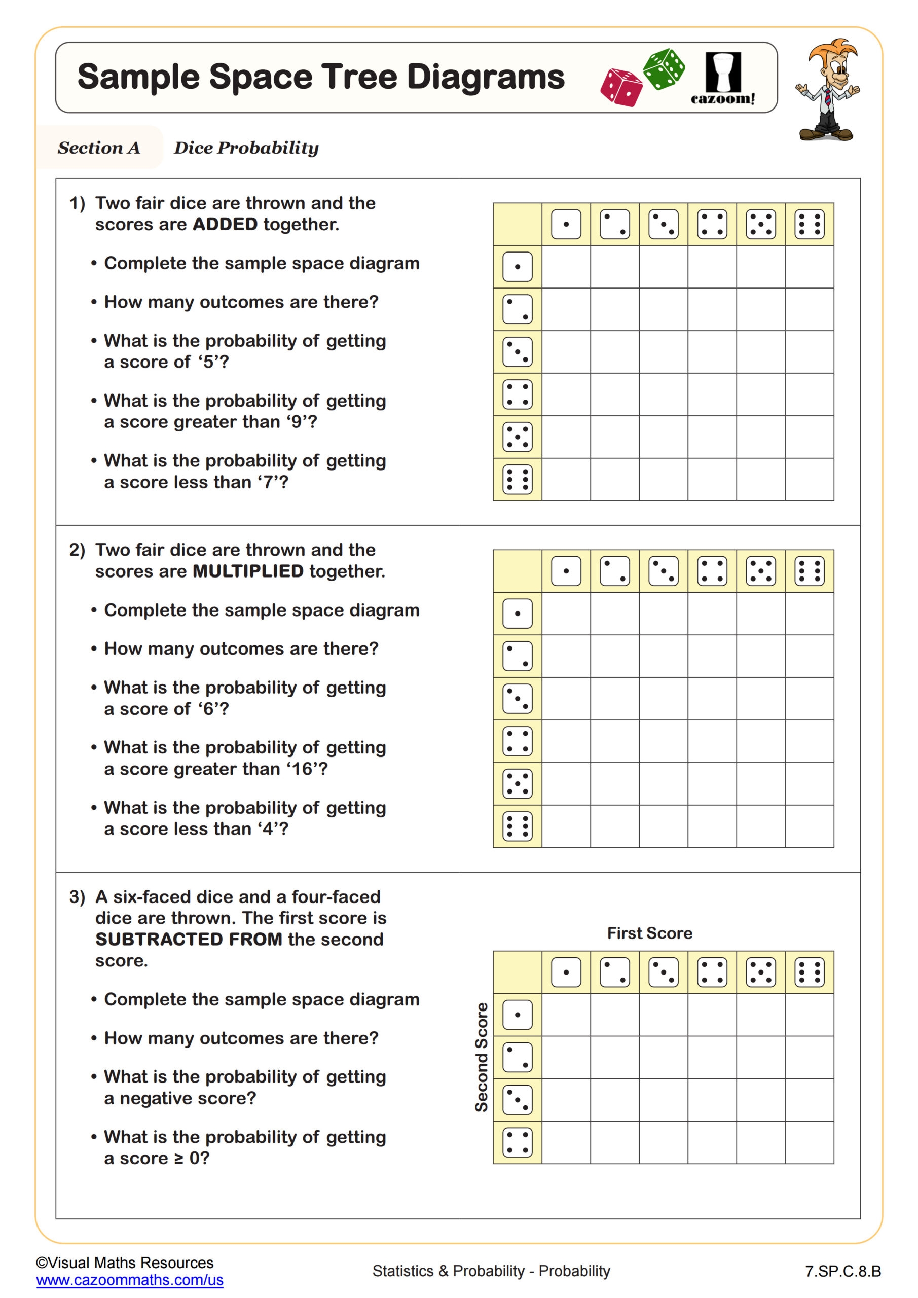 Middle School Probability Worksheets PDF Printable Worksheets Cazoom Math Middle School Probability Worksheets PDF Printable Worksheets Cazoom Math