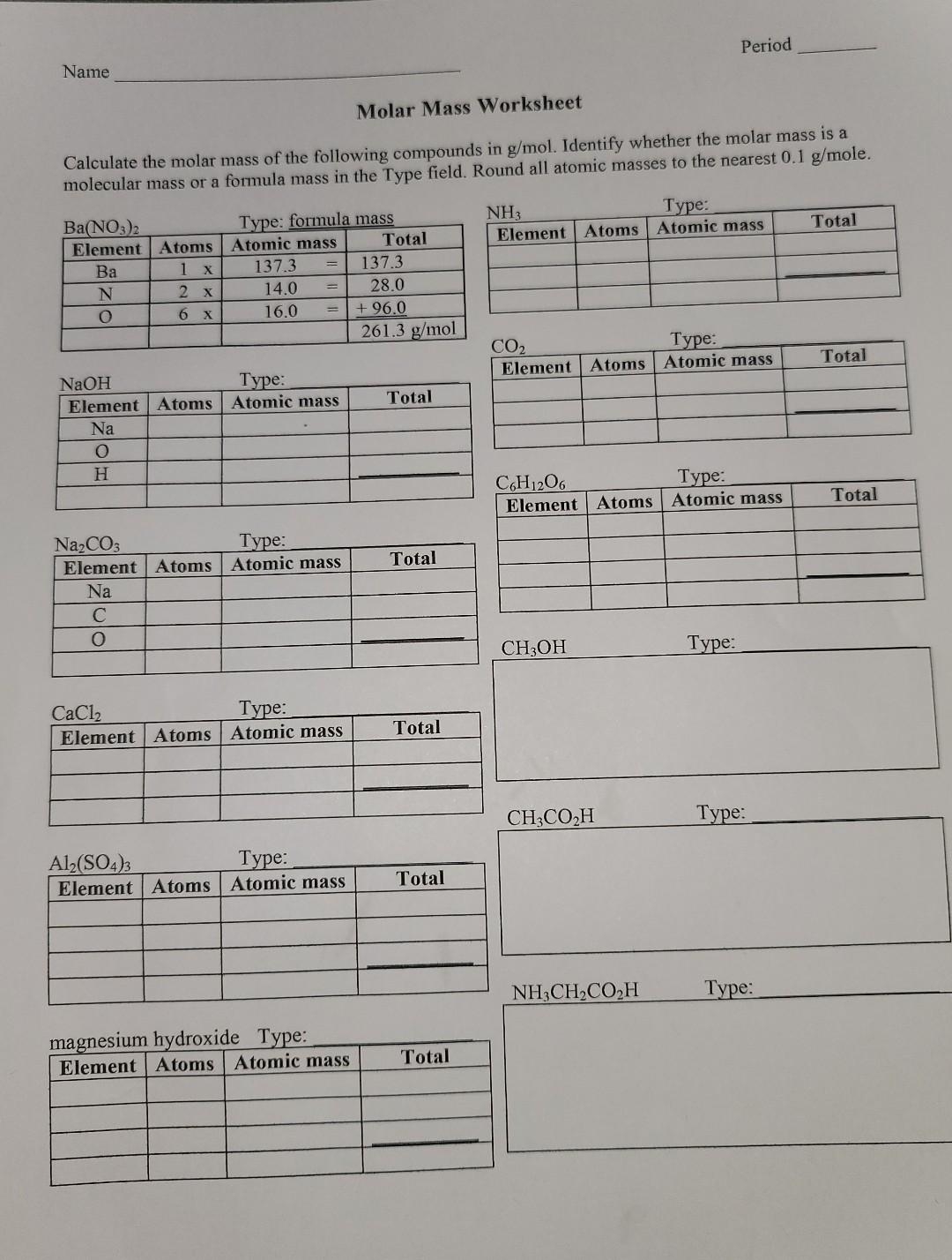 Molar Mass Worksheet ANS Name Period Molar Mass Studocu Worksheets Library Molar Mass Worksheet ANS Name Period Molar Mass Studocu Worksheets Library