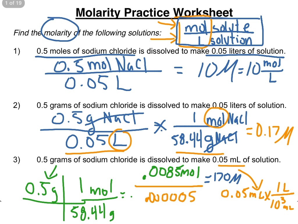 Molarity Practice Worksheet 1 3 Science Chemistry Solutions Worksheets Library Molarity Practice Worksheet 1 3 Science Chemistry Solutions Worksheets Library