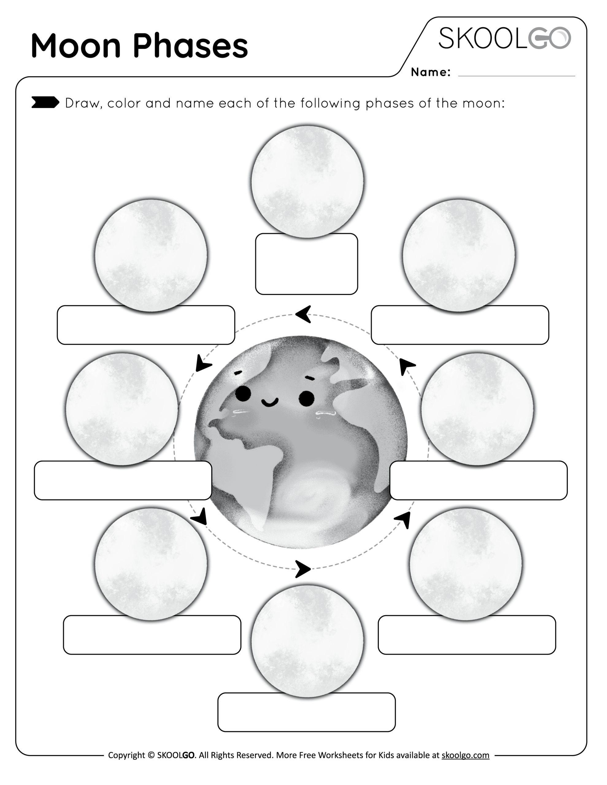 Moon Phases Free Worksheet SKOOLGO