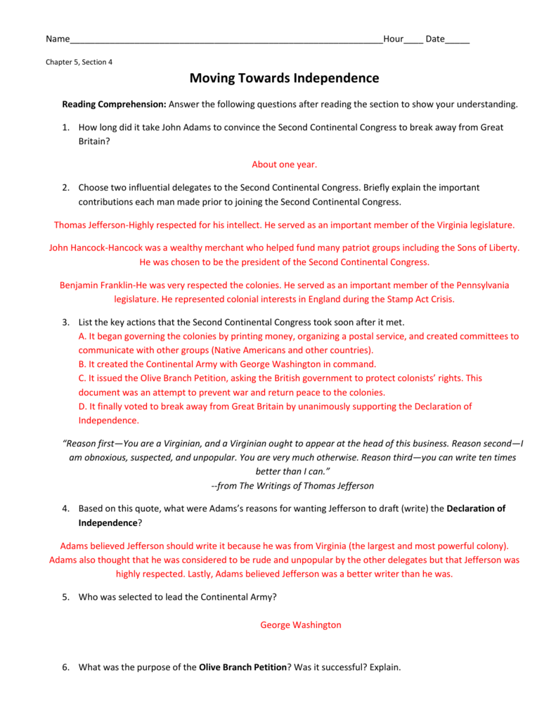 Moving Towards Independence Worksheet