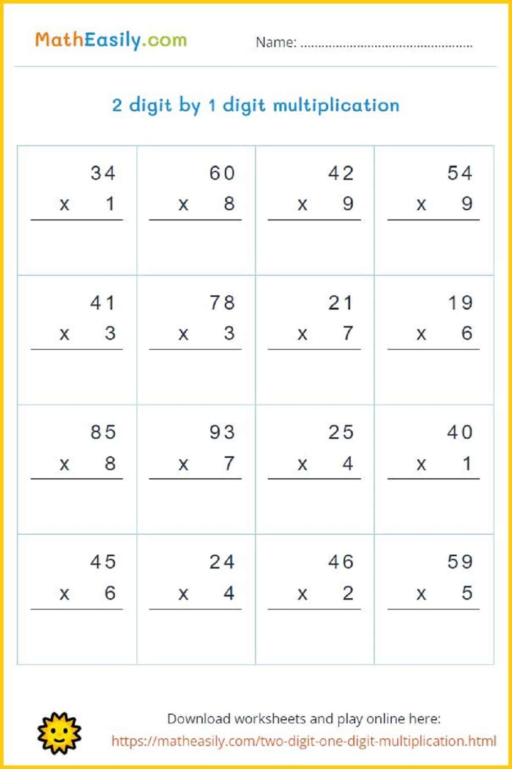 Multiplication Worksheets PDF Free Download Multiplication Worksheets PDF Free Download