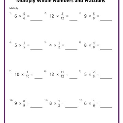 Multiply Fractions With Whole Numbers