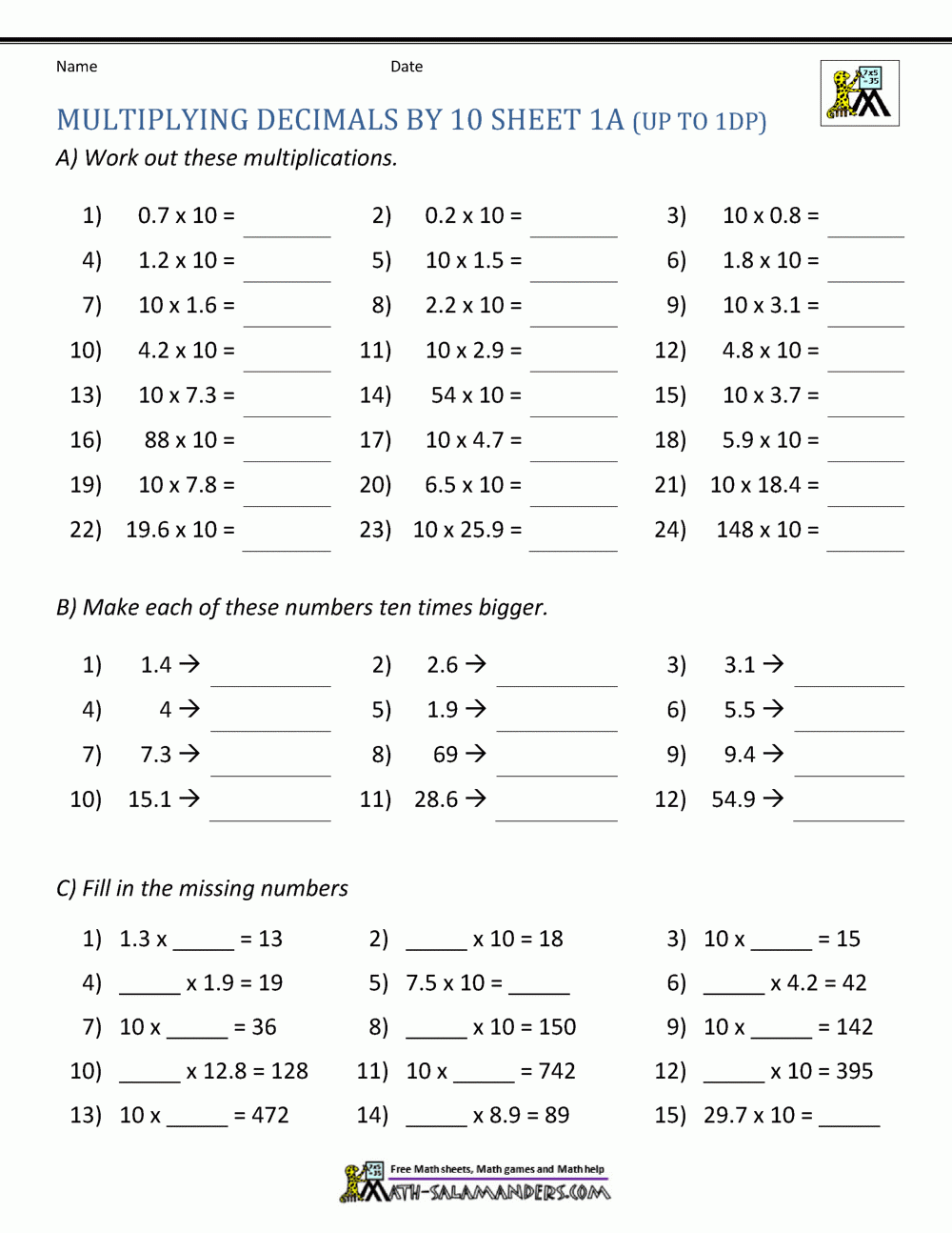 multiplying decimals worksheets with answers multiplying decimals worksheets with answers