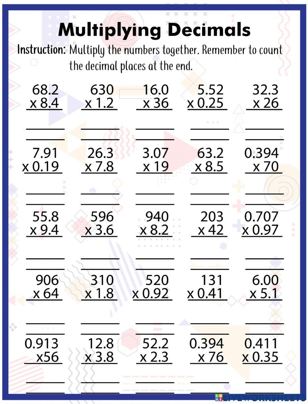 multiplying decimals worksheet pdf multiplying decimals worksheet pdf