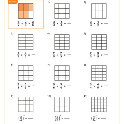 Multiplying Fractions Using Area Models Worksheet Fun And Engaging Year 8 And Year 9 Fractions Worksheet