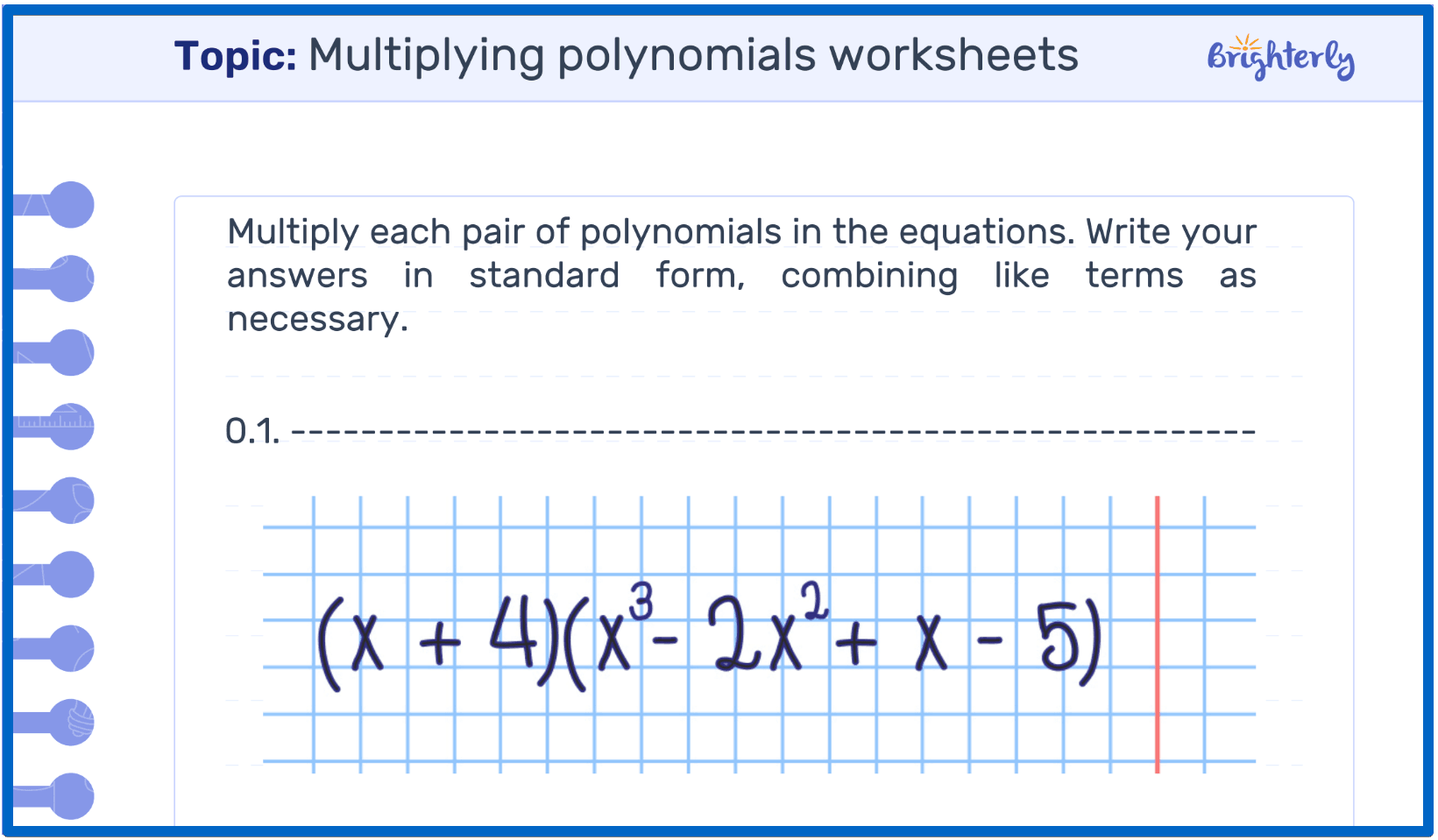 Multiplying Polynomials Worksheet Free Printable 