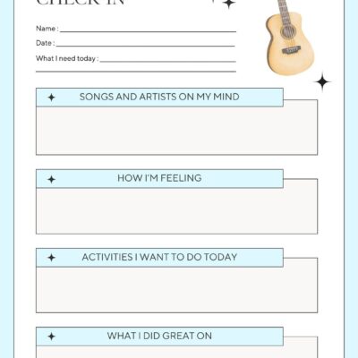 Music Therapy Check in Worksheet Blue Introduction Intervention Music Therapy Worksheet Printable Music Checkin Rapport Building Etsy