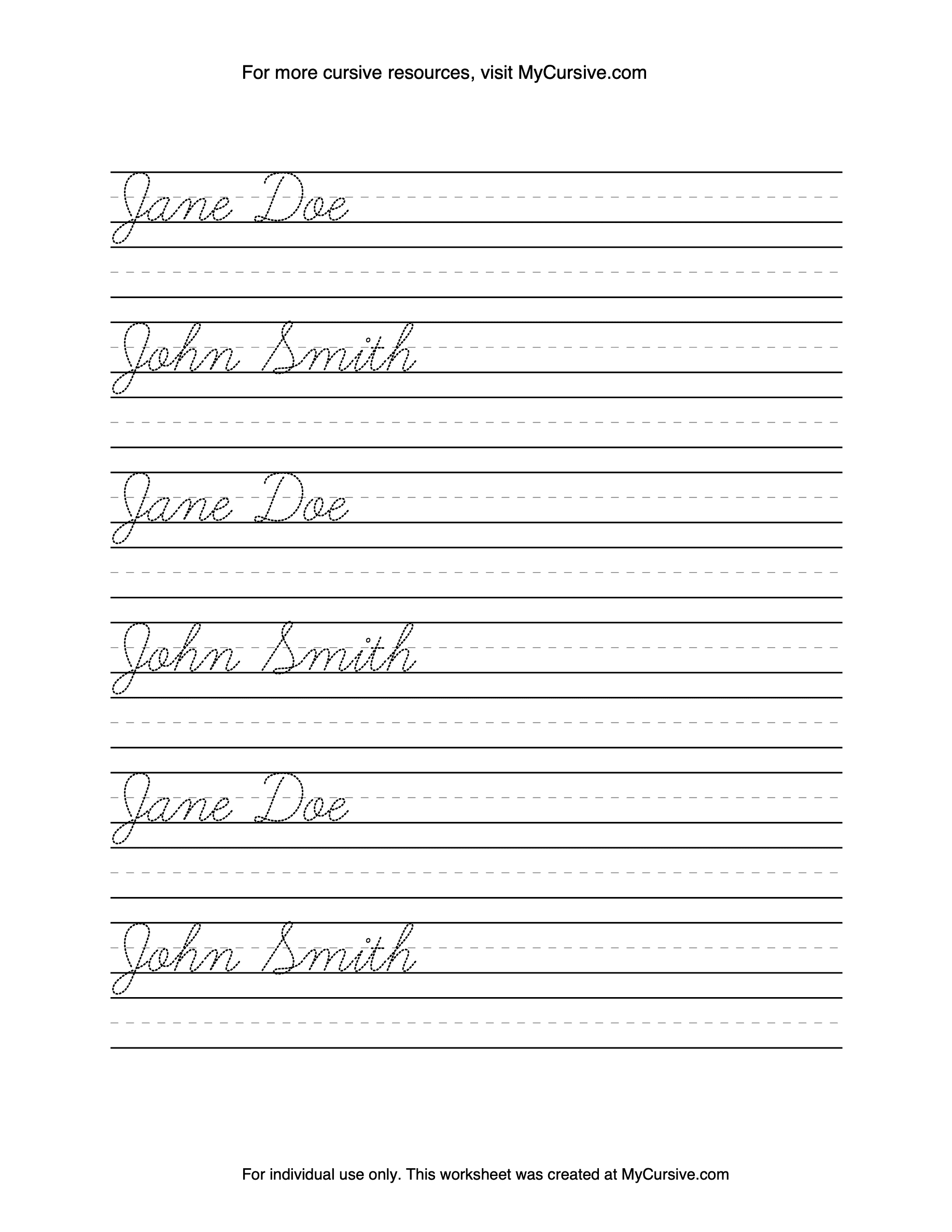 cursive printable worksheets