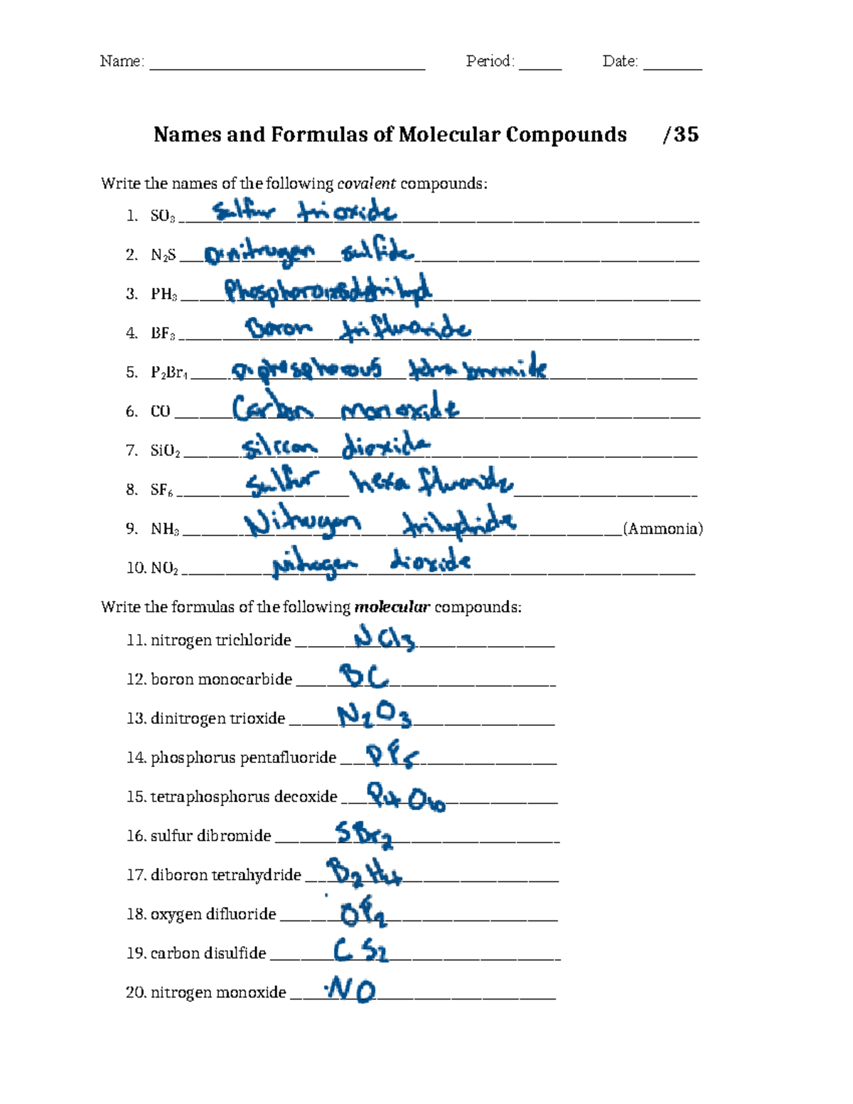 Naming Compounds Answers For Chemistry 101 Assignments Studocu Naming Compounds Answers For Chemistry 101 Assignments Studocu