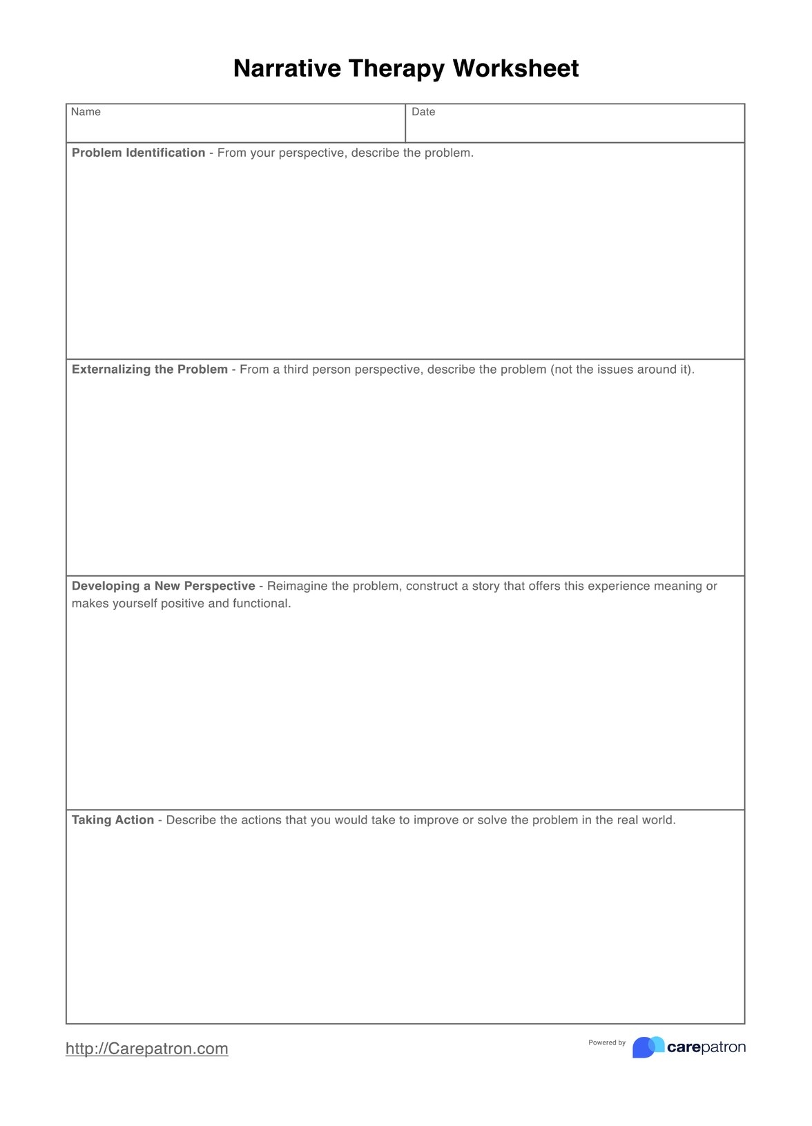 Narrative Therapy Worksheet Narrative Therapy Worksheet