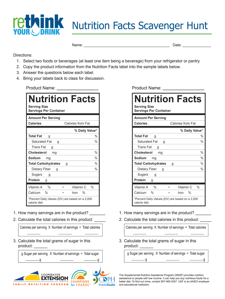 Nutrition Scavenger Hunt Worksheet Answer Key Fill Out Sign Online DocHub