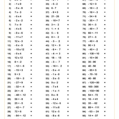 Operations With Integers Ten Minute Challenge Worksheet PDF Worksheets Library