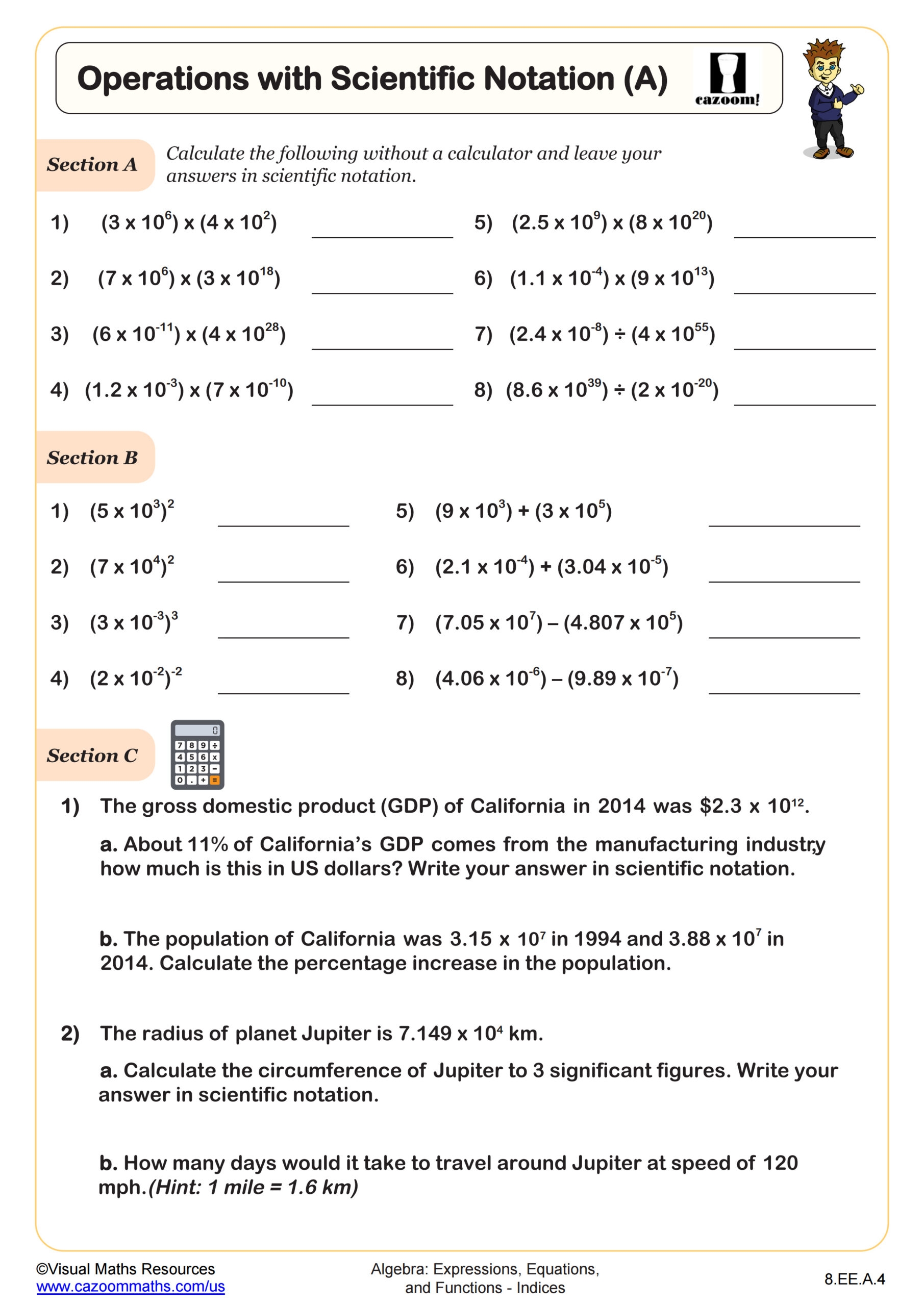 Operations With Scientific Notation A Worksheet Fun And Engaging 8th Grade PDF Worksheets Cazoom Math Operations With Scientific Notation A Worksheet Fun And Engaging 8th Grade PDF Worksheets Cazoom Math