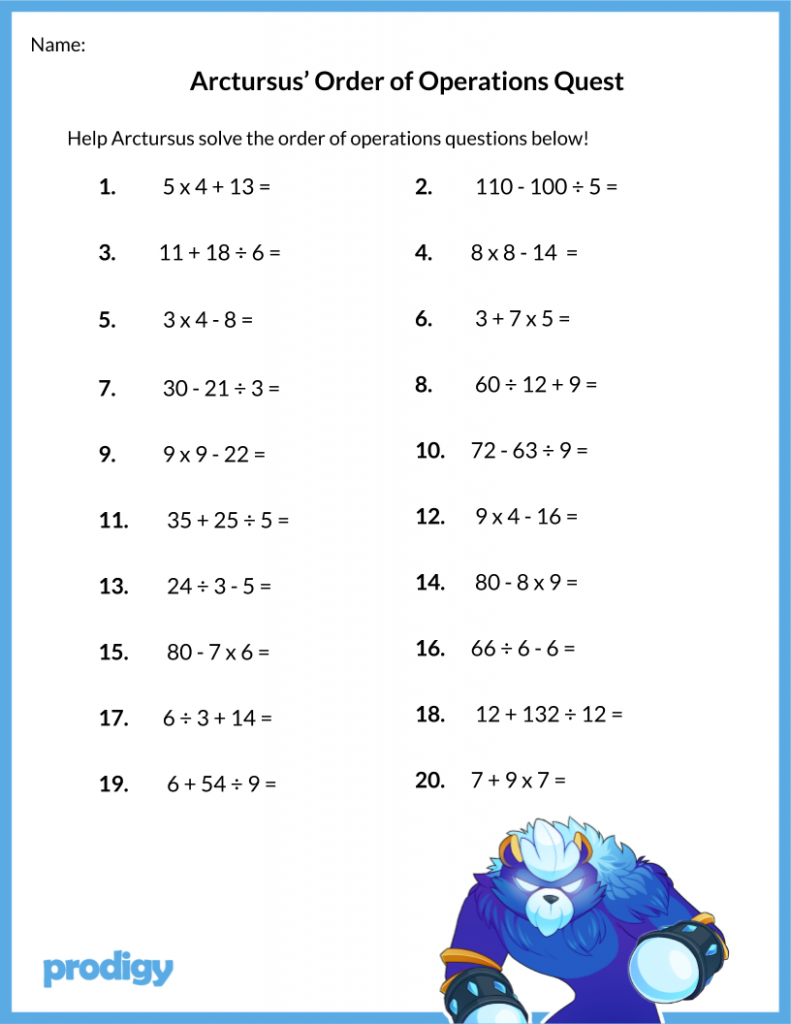 Order Of Operations Worksheet 19 Resources For Your Class