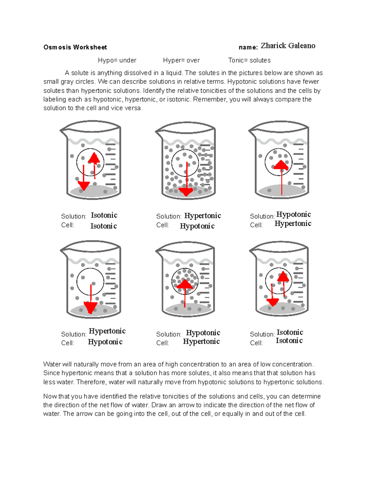 Osmosis Worksheet 2 Understanding Tonicity In Solutions And Cells Studocu Osmosis Worksheet 2 Understanding Tonicity In Solutions And Cells Studocu