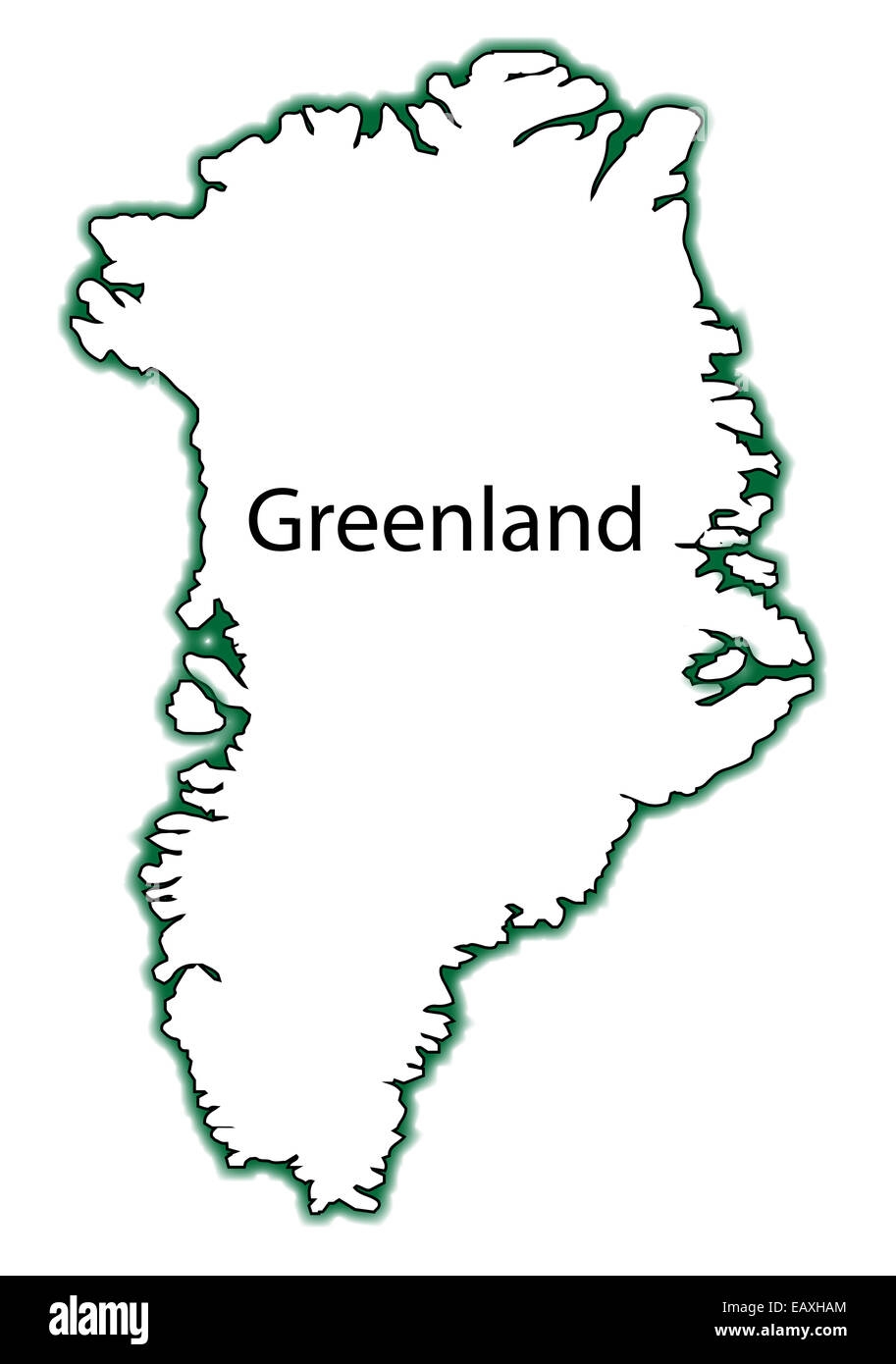 Greenland outline map Greenland outline map