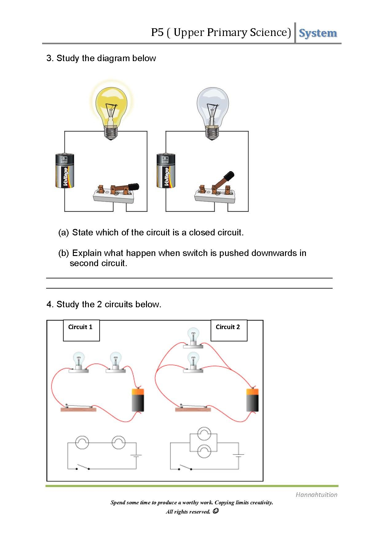 P5 Science Electric Circuits