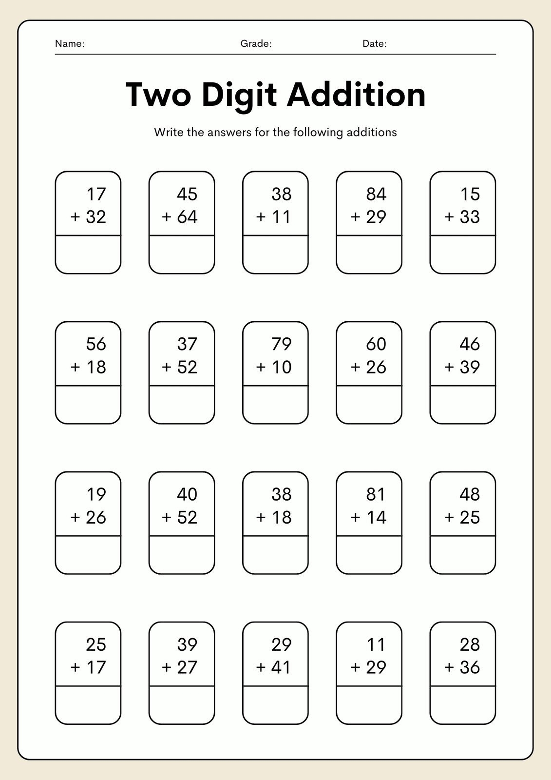 Page 5 Free Printable 2nd Grade Math Worksheets Canva
