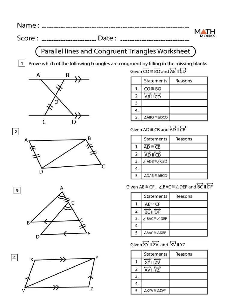 Parallel Lines And Congruent Triangles Worksheet PDF Worksheets Library Parallel Lines And Congruent Triangles Worksheet PDF Worksheets Library