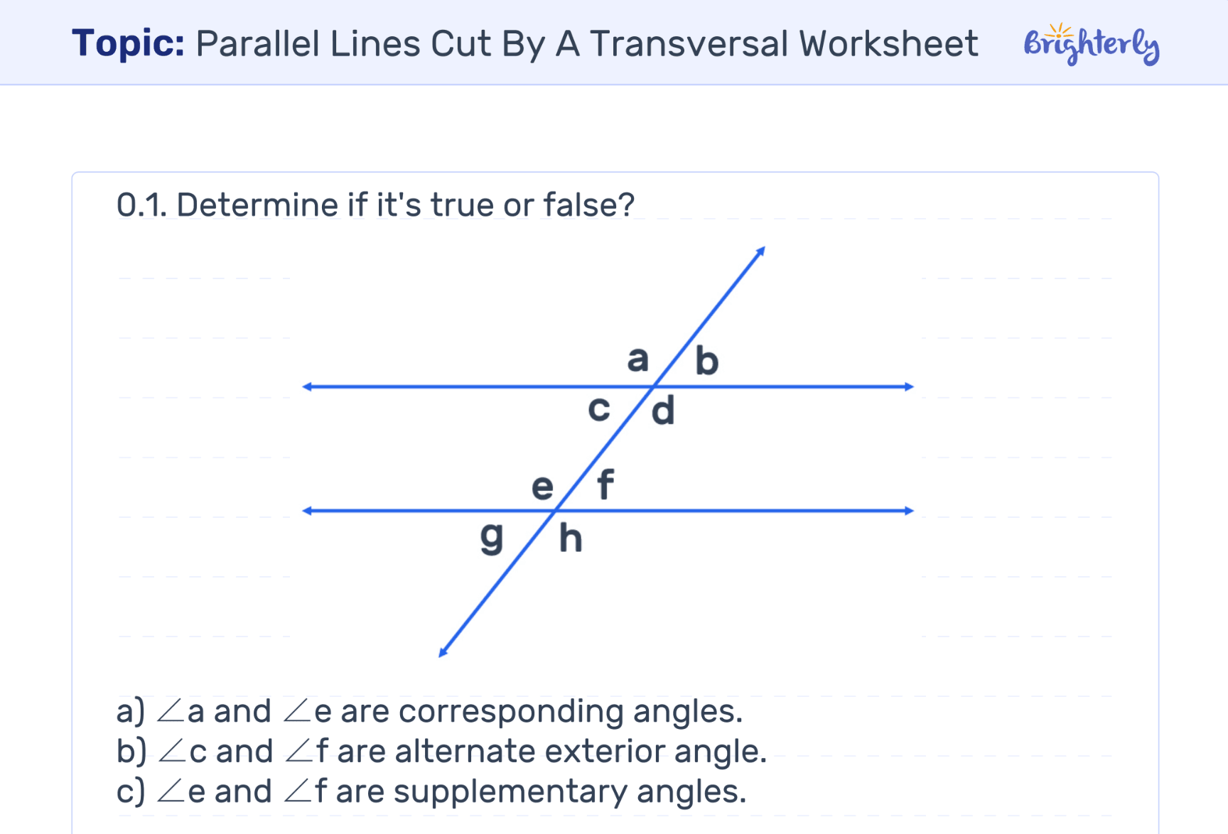 Parallel Lines Cut By A Transversal Worksheet Free Printable Parallel Lines Cut By A Transversal Worksheet Free Printable