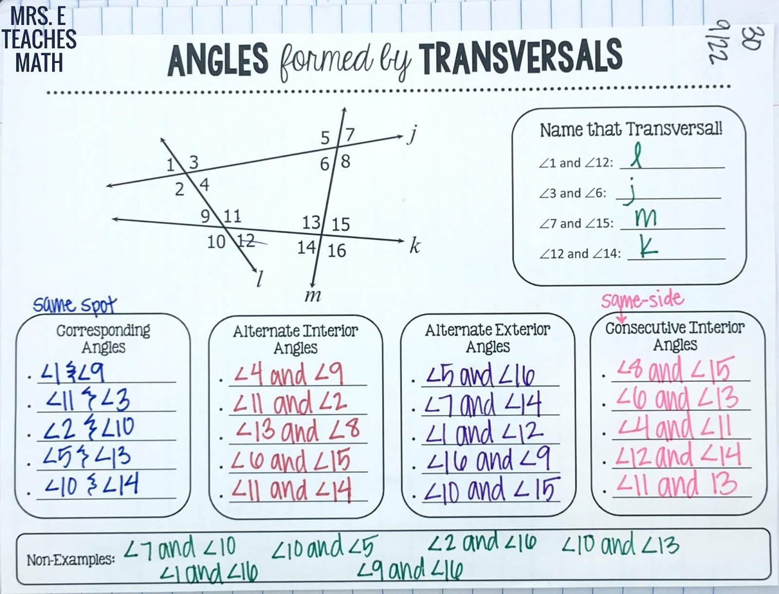 Parallel Lines INB Pages Mrs E Teaches Math Parallel Lines INB Pages Mrs E Teaches Math