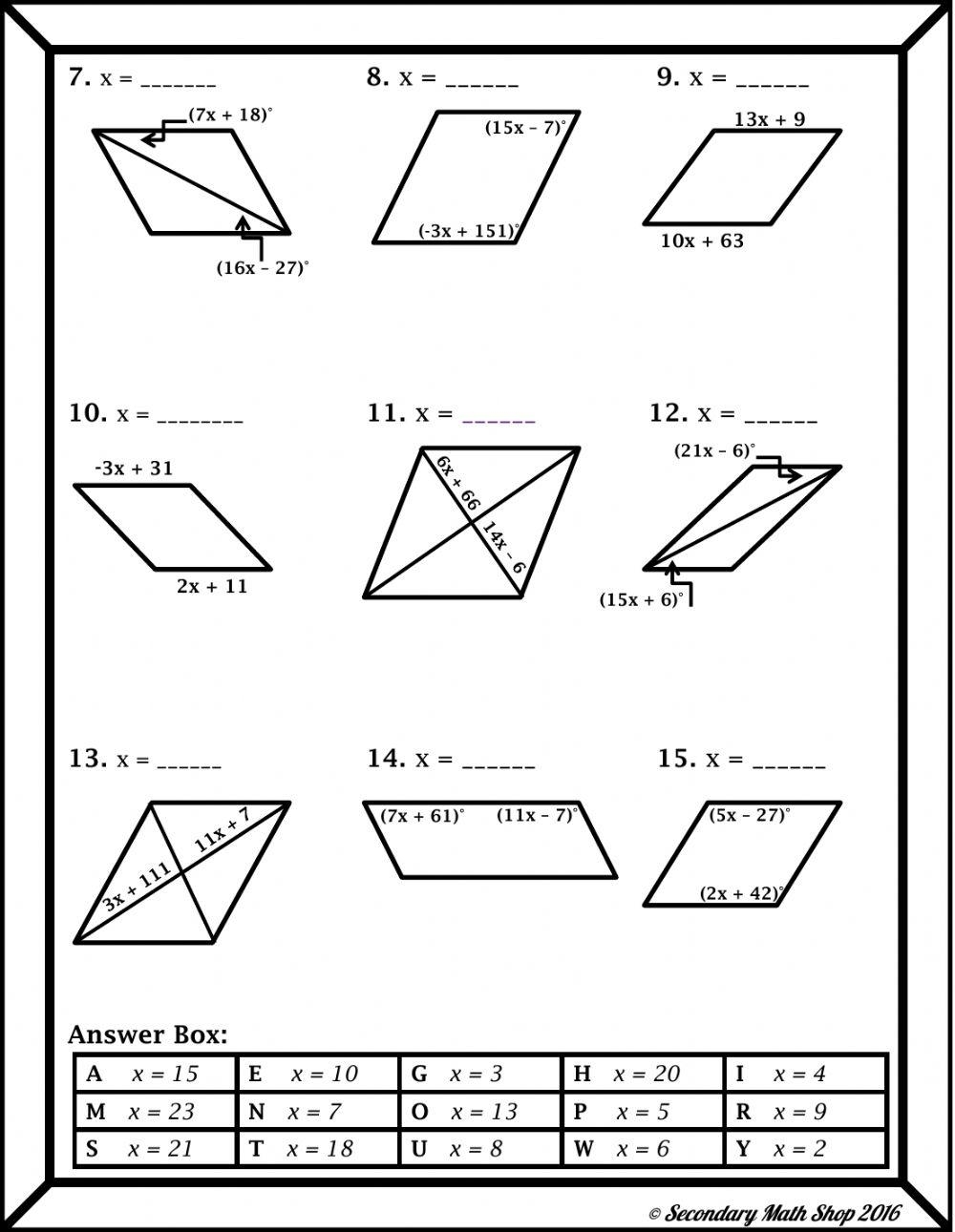 Parallelogram Properties Allenkt Worksheets Library Parallelogram Properties Allenkt Worksheets Library