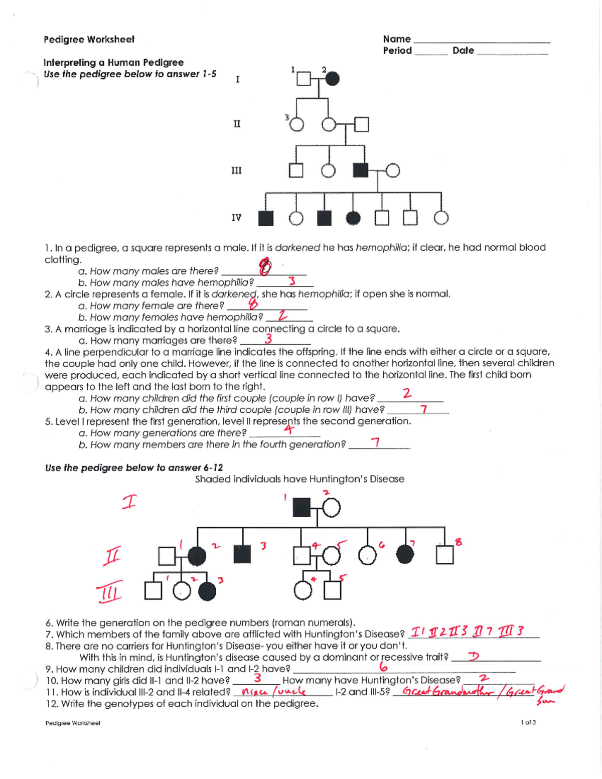 Pedigree Worksheet KEY Interpreting Human Genetics Analysis Studocu Pedigree Worksheet KEY Interpreting Human Genetics Analysis Studocu