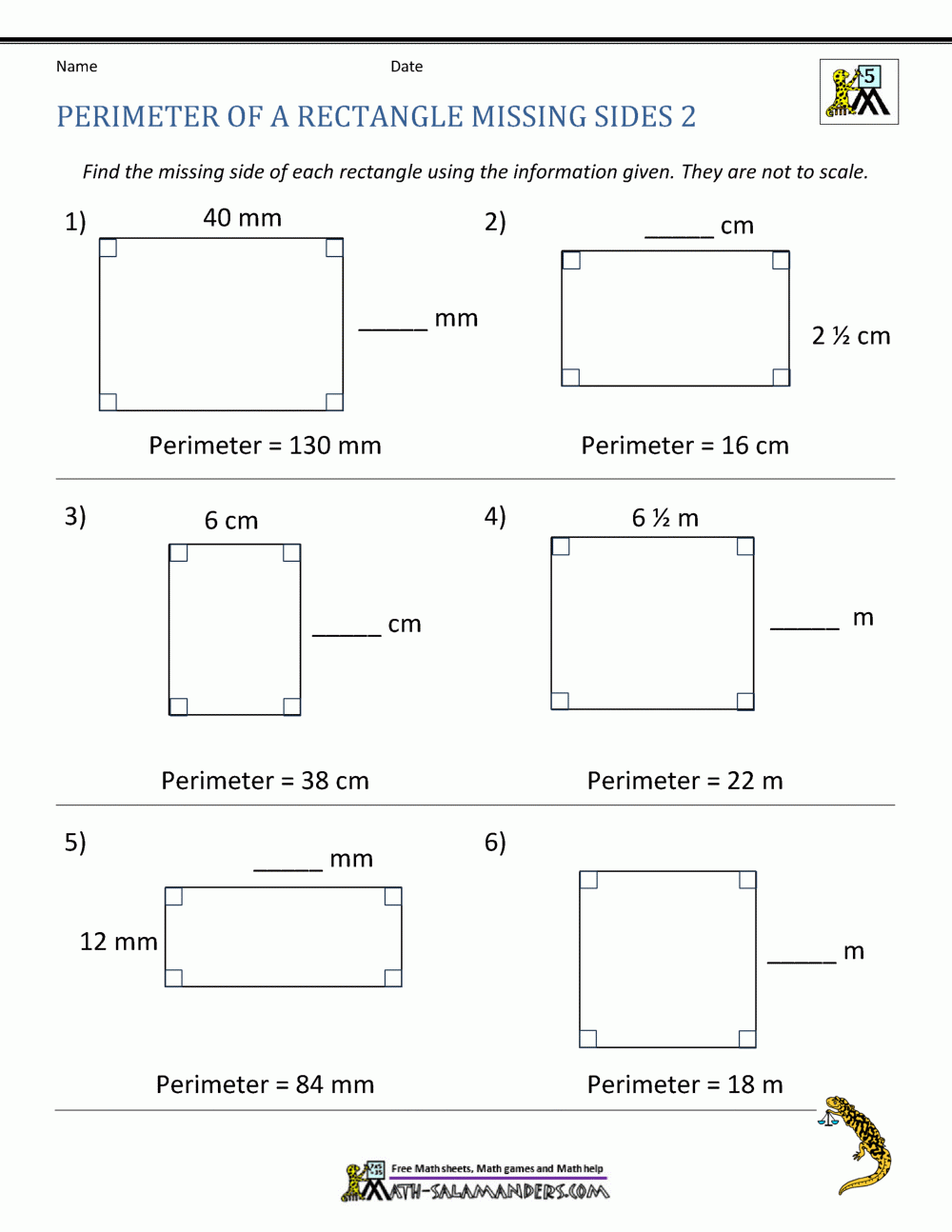 Perimeter Of A Rectangle