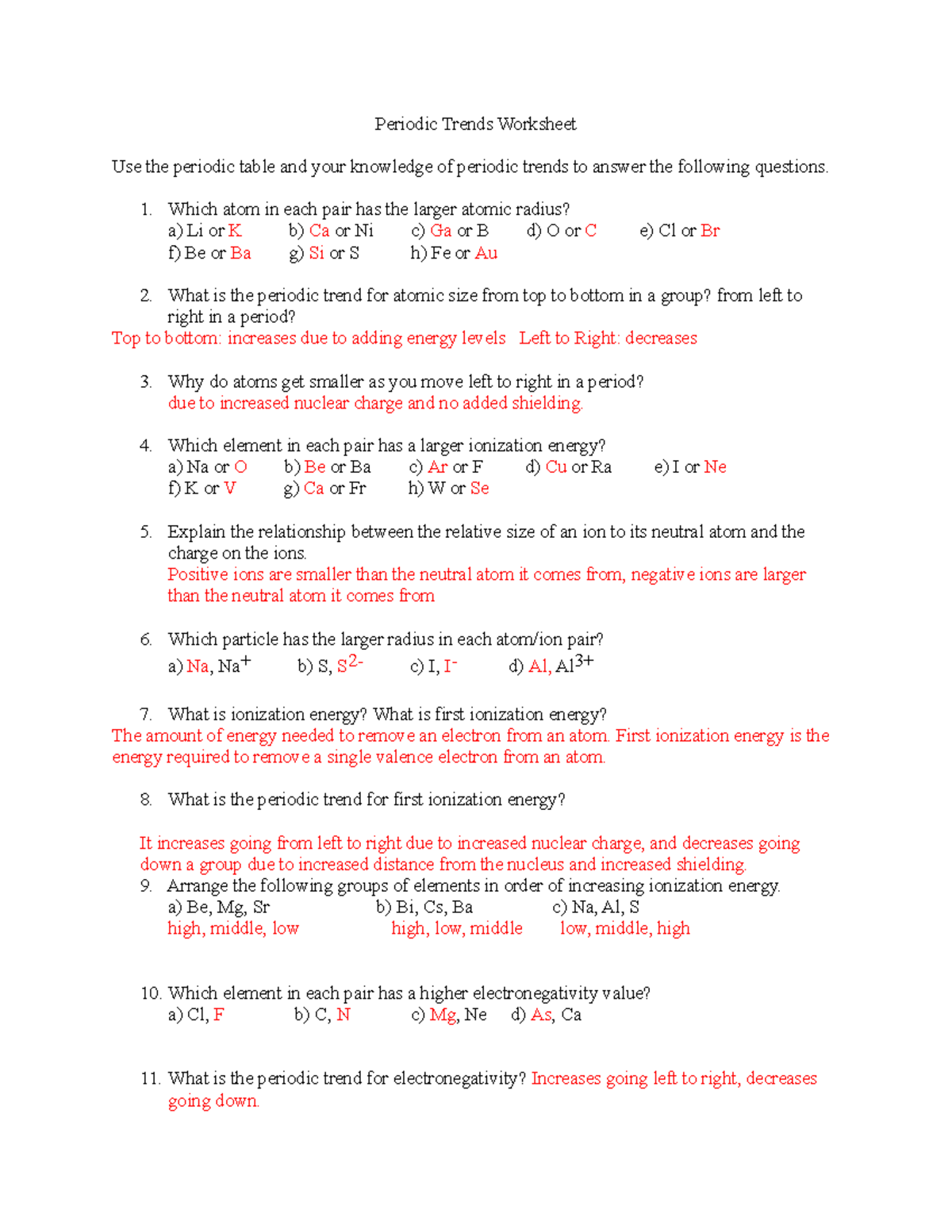 Periodic Trends Worksheet 1 Answer Key And Explanations Studocu Periodic Trends Worksheet 1 Answer Key And Explanations Studocu