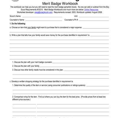 Personal Management Merit Badge Workbook Fill Out Sign Online DocHub