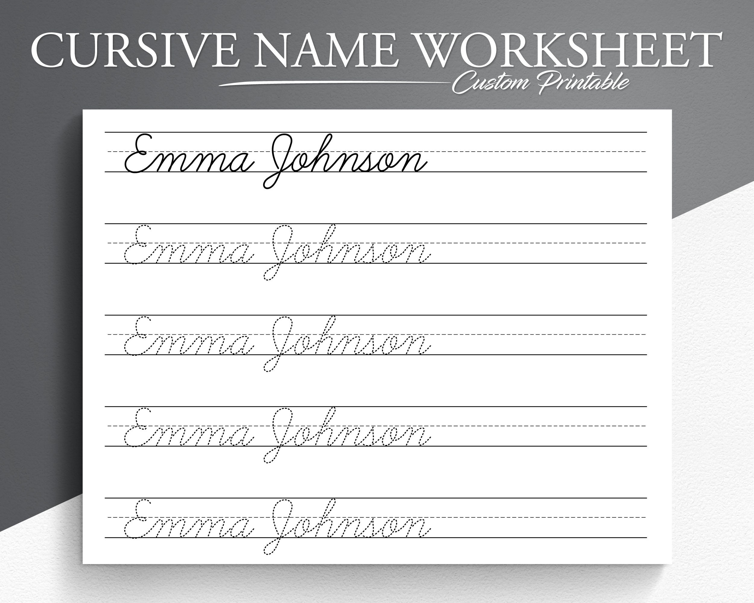 custom cursive worksheets